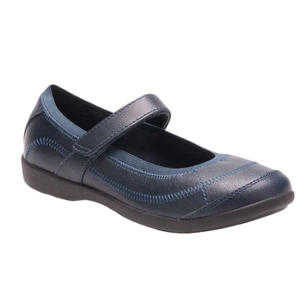 NEW IN BOX HUSH PUPPIES GIRLS NAVY BLUE LEATHER REESE MARY JANE FLAT DRESS SHOES
